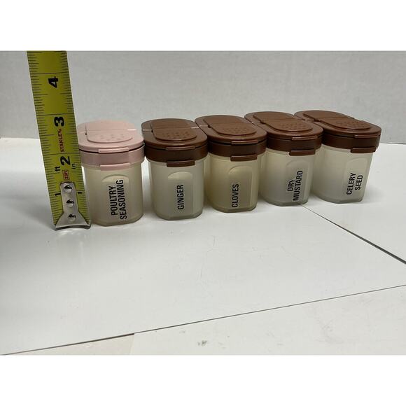 Lot Of 5 VTG Tupperware Lids Spice Shakers Containers Modular Mates 1843 - Picture 4 of 10